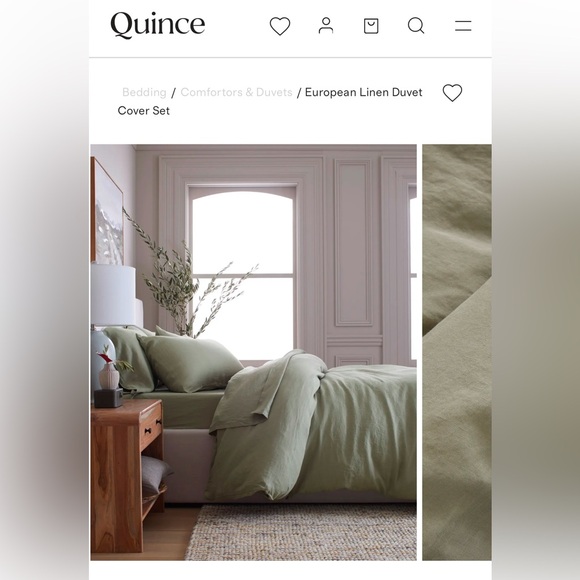 Quince European Linen Duvet Cover Set - Picture 3 of 5